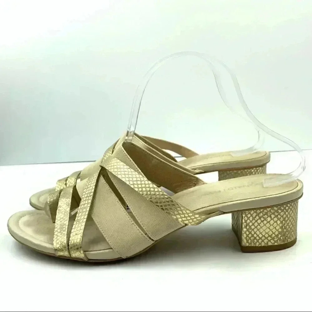 Donald j Pliner sandals 9.5 gold metallic leather - Picture 5 of 12